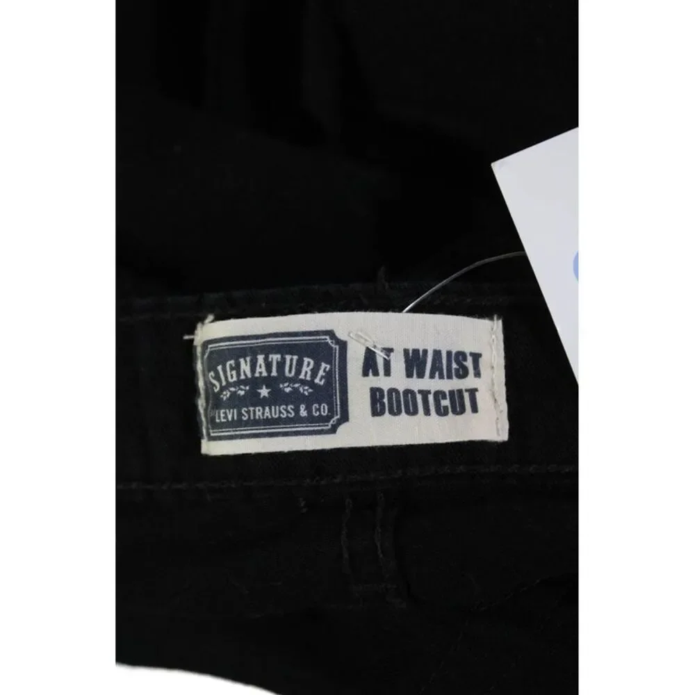 Levi Strauss & Co Girls Cotton Zippered Bootcut Denim Jeans Black Size 10
